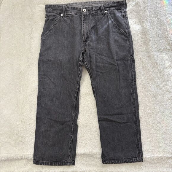 Levis 514 Men's Slim Straight Fit Straight Leg Carpenter Jeans 33x25 Black Denim - Picture 1 of 8